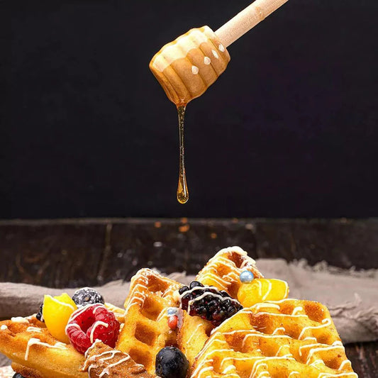 2PCS 16cm Long Wooden Honey Jam Dipper Wood Stirring Rod Stick Syrup Spoon