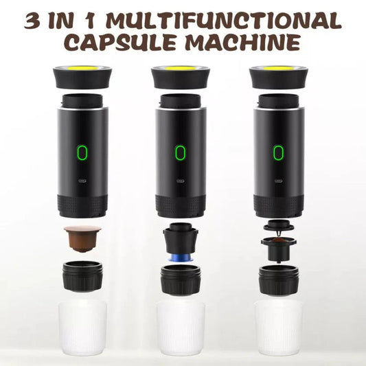 3-in-1 Coffee Maker Wireless Portable Espresso Machine for Car, Home & Camping