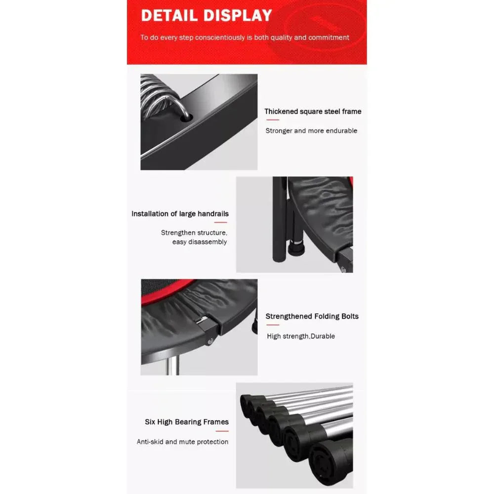 Product detail display with features highlighted on a white background