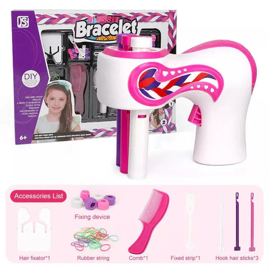 Hair styling tool with packaging and accessories list on a white background