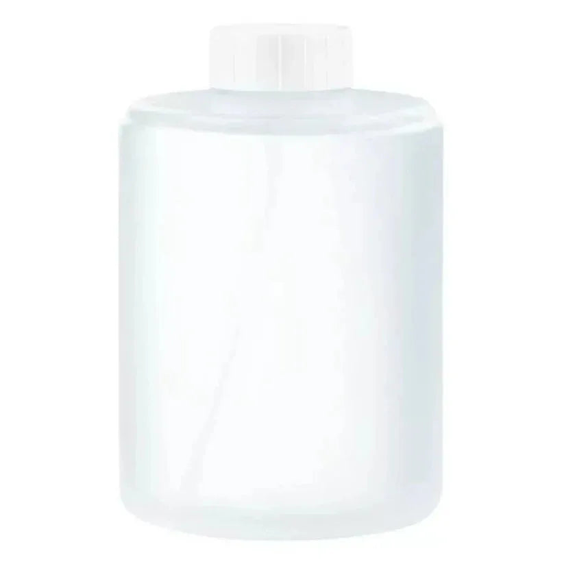 Clear plastic bottle with white cap on a white background