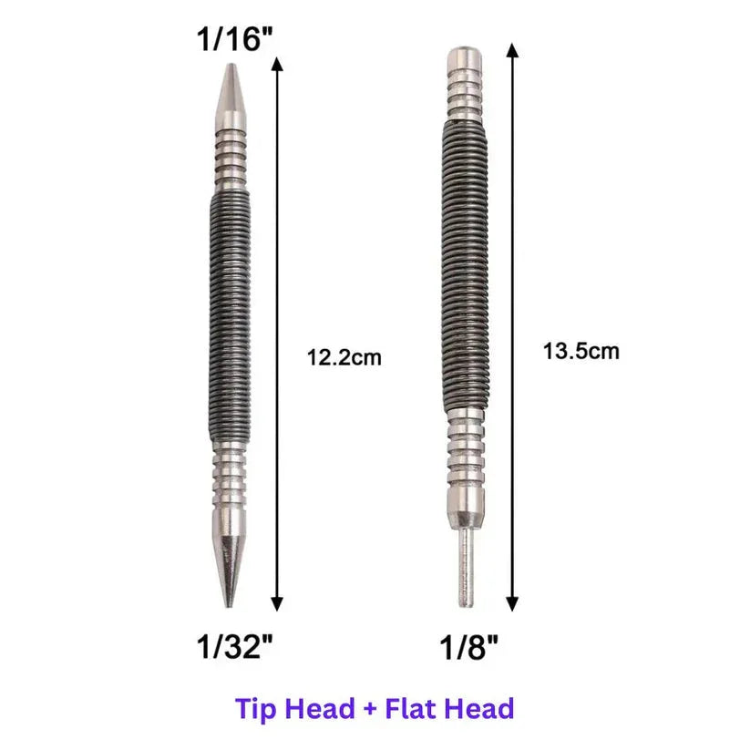 Two darts with measurements indicated on a white background
