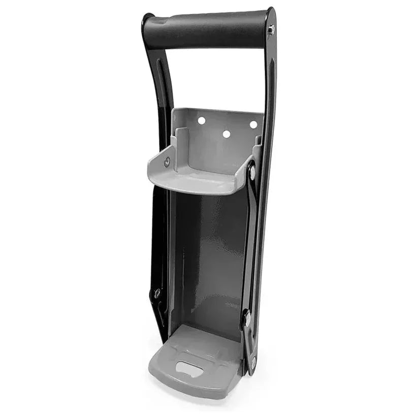 Black and gray tool carrier with handle on a white background