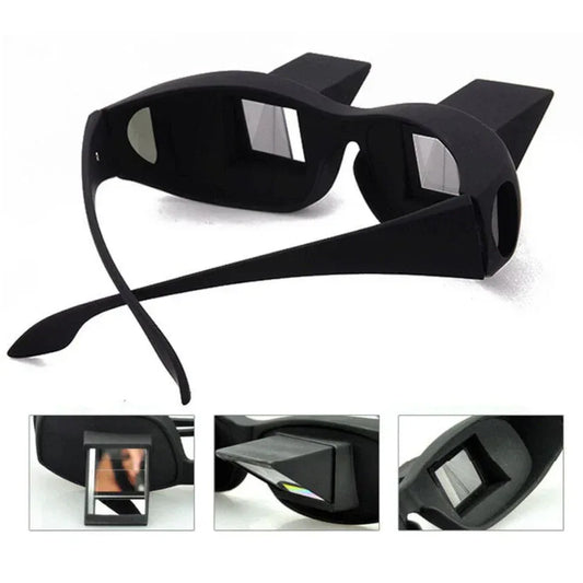 Black sunglasses with a unique design on a white background