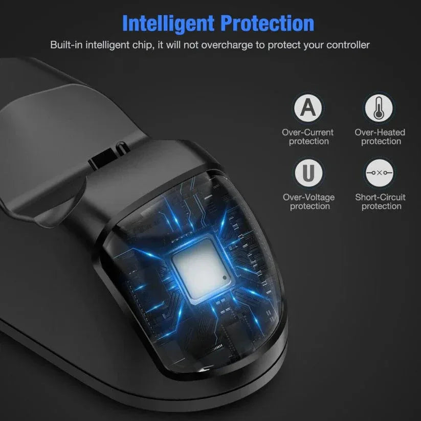 Gaming mouse with intelligent protection features on a dark background