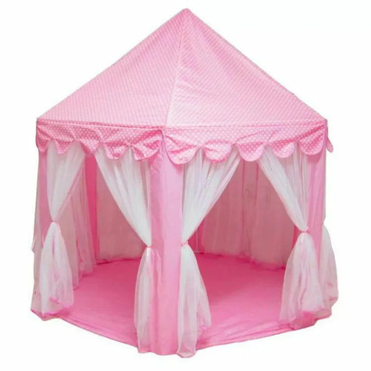 Pink Princess Castle Play Tent Kids Teepee Play House Outdoor Indoor