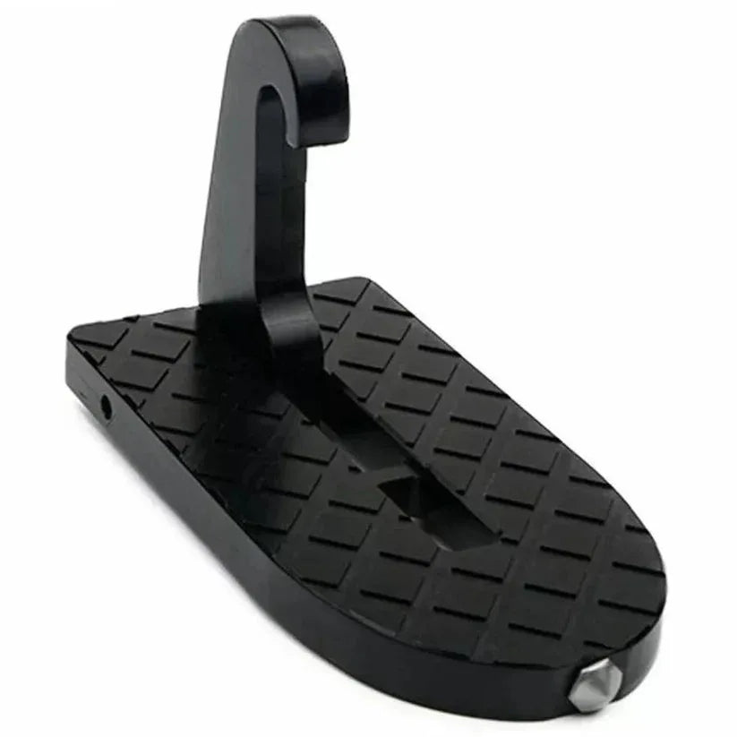 Black motorcycle foot peg on a white background