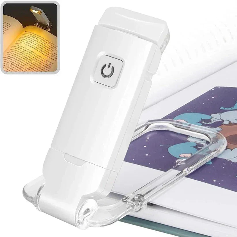 Reading lamp with a power button on a white background