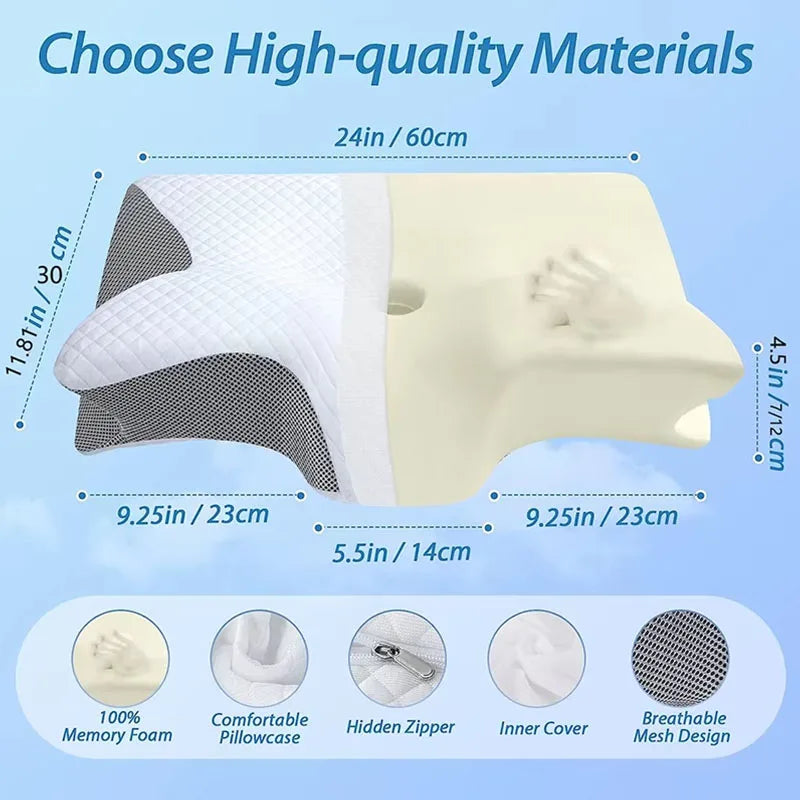 Memory Foam Neck Contour Pillow For Ergonomic Support