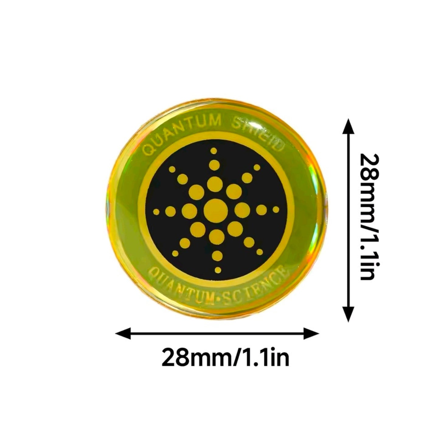 Round量子科学 product with dimensions labeled on a white background