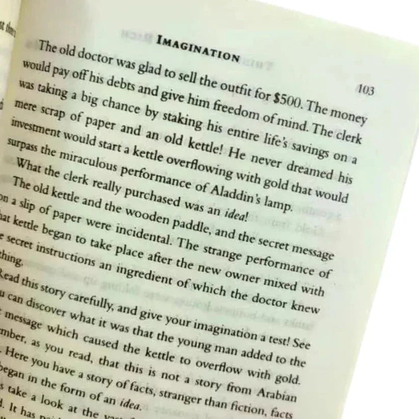 Open book with text on a white background