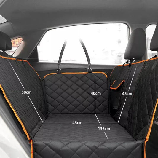Car seat cover with measurements inside a vehicle