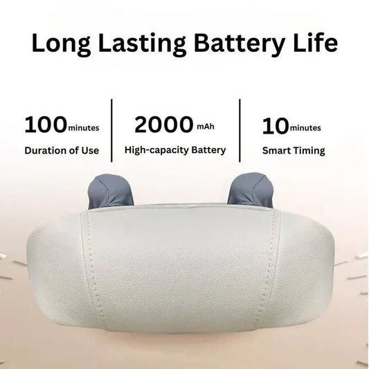 Product with text highlighting long-lasting battery life, usage duration, and capacity.