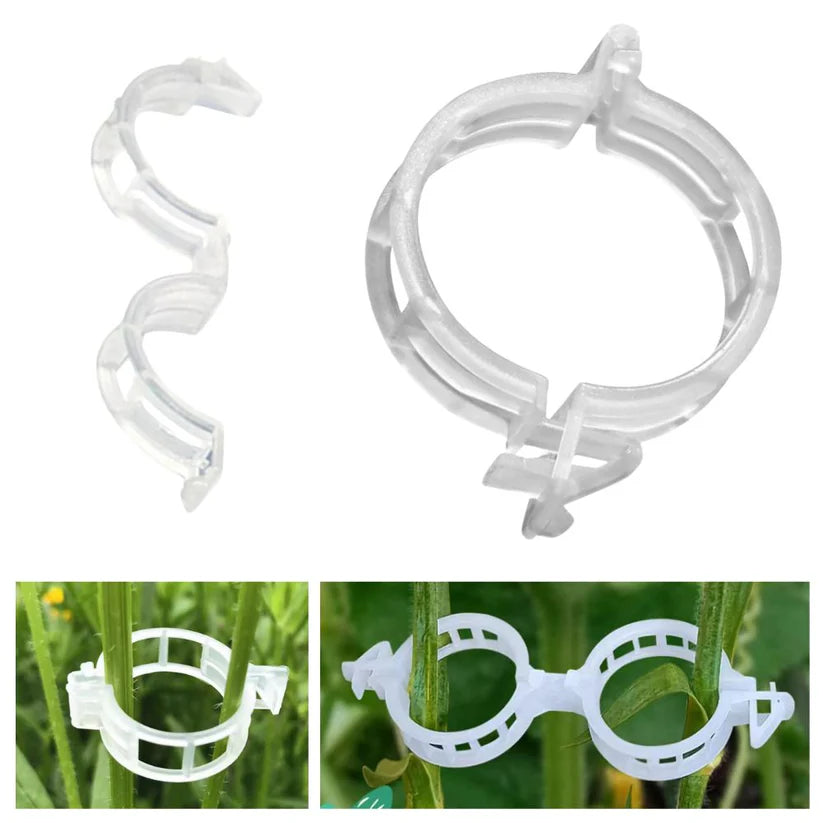 100-300Pcs 25mm Garden Plant Support Clips Veggie Tomato Trellis Twine