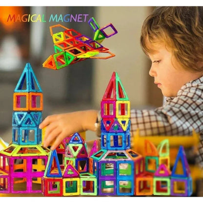 100 Piece Kids Magnetic Blocks Building Magnet Mini Tiles Kit Toys For Boy Girls