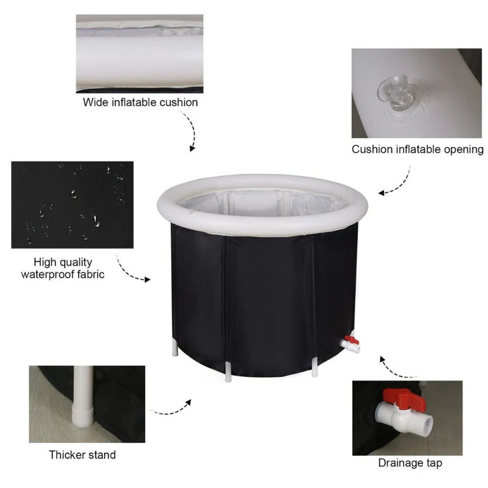 Large Ice Bath Tub PVC Folding Bathtub For Athletes Cold Water Therapy Hot Tub My Store