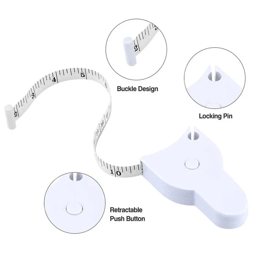 150cm Retractable Body Tape Ruler Body Fat Caliper Accurate Measure Fitness