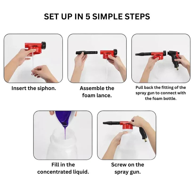 1L Snow Foam Lance Cannon Bottle Soap For Car Pressure Washer Gun Sprayer Hose