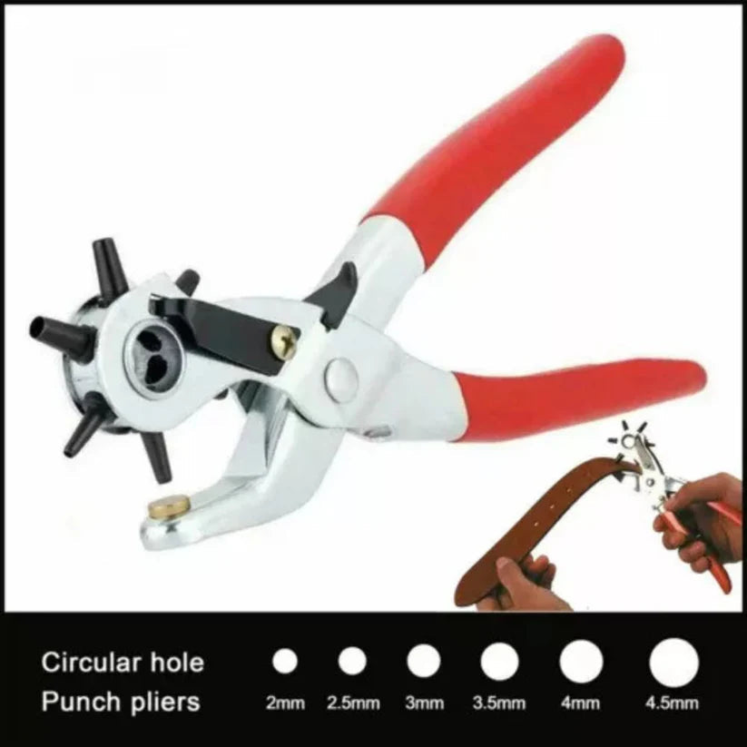 2-4.5mm Revolving Punch Plier Leather Belt Eyelet Hole Puncher Craft Tool