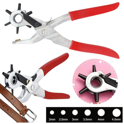 2-4.5mm Revolving Punch Plier Leather Belt Eyelet Hole Puncher Craft Tool