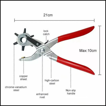 2-4.5mm Revolving Punch Plier Leather Belt Eyelet Hole Puncher Craft Tool