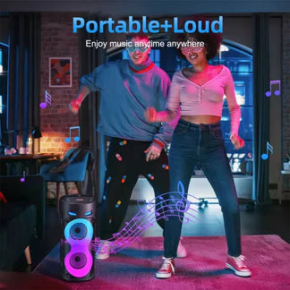 2000W Portable Bluetooth Party Speaker Sub Woofer Heavy Bass Sound System & MIC