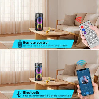 2000W Portable Bluetooth Party Speaker Sub Woofer Heavy Bass Sound System & MIC