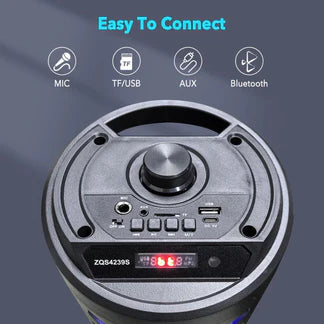 2000W Portable Bluetooth Party Speaker Sub Woofer Heavy Bass Sound System & MIC