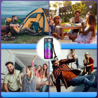 2000W Portable Bluetooth Party Speaker Sub Woofer Heavy Bass Sound System & MIC