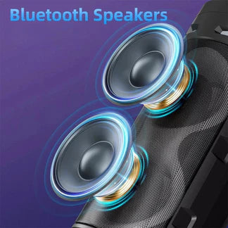 2000W Portable Bluetooth Party Speaker Sub Woofer Heavy Bass Sound System & MIC