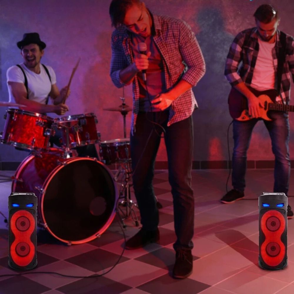 2000W Portable Bluetooth Party Speaker Sub Woofer Heavy Bass Sound System & MIC