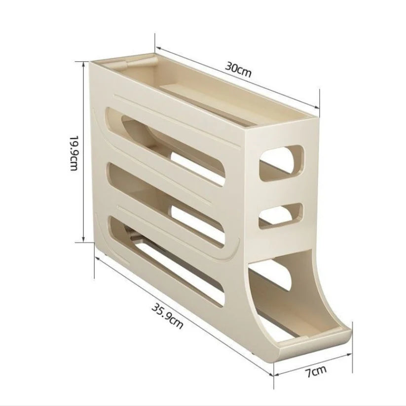 2/4-Tier Automatic Scrolling Egg Rack Holder Storage Box Refrigerator Container