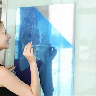 2M Adhesive Large Mirror Wall Sticker Roll Self Bathroom Room DIY Decor Stick On