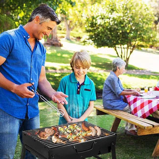 Portable BBQ Grill Charcoal Smoker Barbecue Outdoor Foldable Camping Fire Pit Ausie Sales
