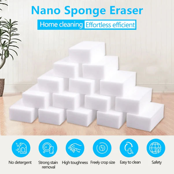 5 Pack - Magic Sponge Eraser Cleaning Melamine Nano Cleaner Foam Multi-Functional Ausie Sales