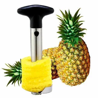 Pineapple peeler with a pineapple on a white background

