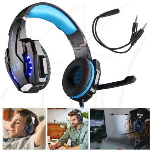 3.5mm Gaming Headset MIC LED Headphones Surround for PC PS4 Xbox One Mac Laptop