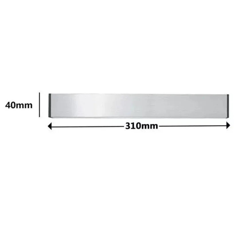 Metal strip with dimensions 40mm by 310mm on a white background

