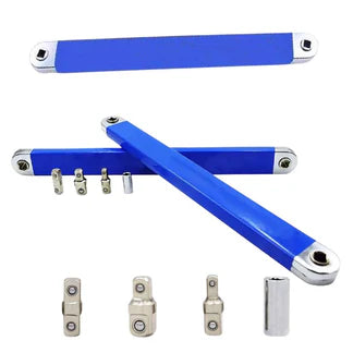 39cm Spanner Extension Wrench Set Offset Ratchet Extender with Adapters