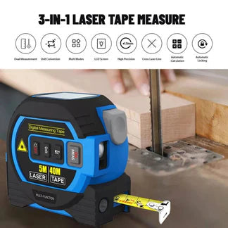3 In 1 Digital Laser Tape Measure High Precision Rangefinder
