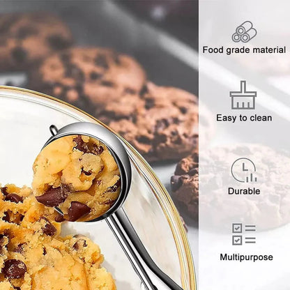 3PCS Stainless Steel Ice Cream Scoop Spoon Melon Baller Cookie Mash Muffin