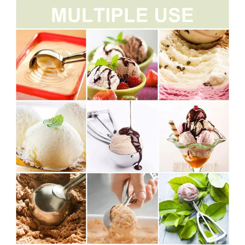 3PCS Stainless Steel Ice Cream Scoop Spoon Melon Baller Cookie Mash Muffin