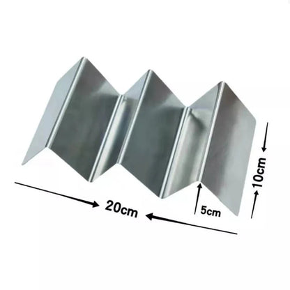 3 Slots Stainless Steel Taco Shell Holder Tray Rack Holds Kitchen Stainless Steel Tray Rack Tortilla Stand