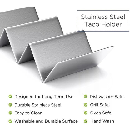 3 Slots Stainless Steel Taco Shell Holder Tray Rack Holds Kitchen Stainless Steel Tray Rack Tortilla Stand