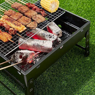 Portable BBQ Grill Charcoal Smoker Barbecue Outdoor Foldable Camping Fire Pit Ausie Sales