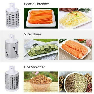 3 in 1 Vegetable Fruit Slicer Kitchen Chopper Cutter Shredder Food Manual Rotary Grater