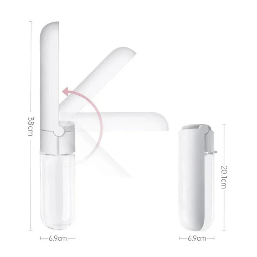 White wall-mounted light fixture with dimensions indicated on a white background

