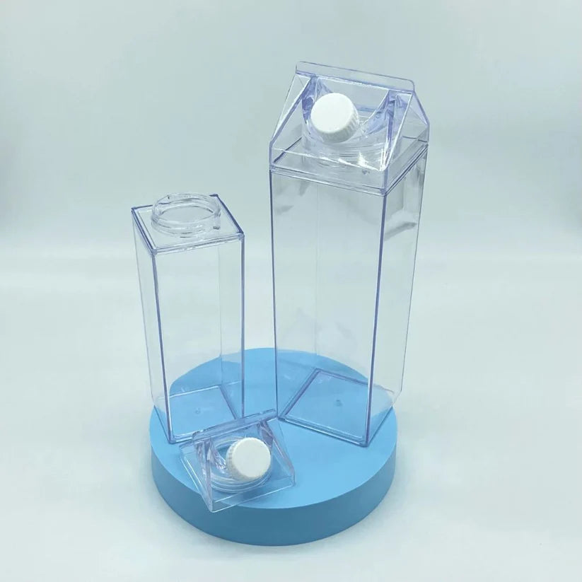 500ml/1000ml Acrylic Water Bottle Plastic Milk Carton Tumbler