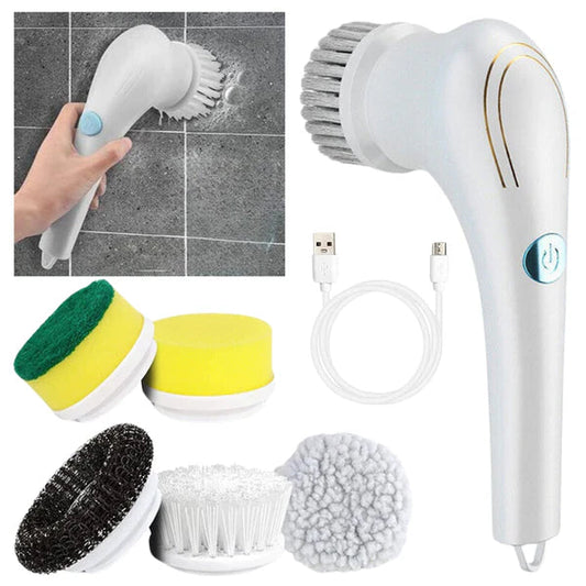 Electric spin scrubber brush for deep cleaning