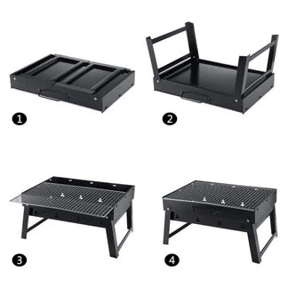 Portable BBQ Grill Charcoal Smoker Barbecue Outdoor Foldable Camping Fire Pit Ausie Sales